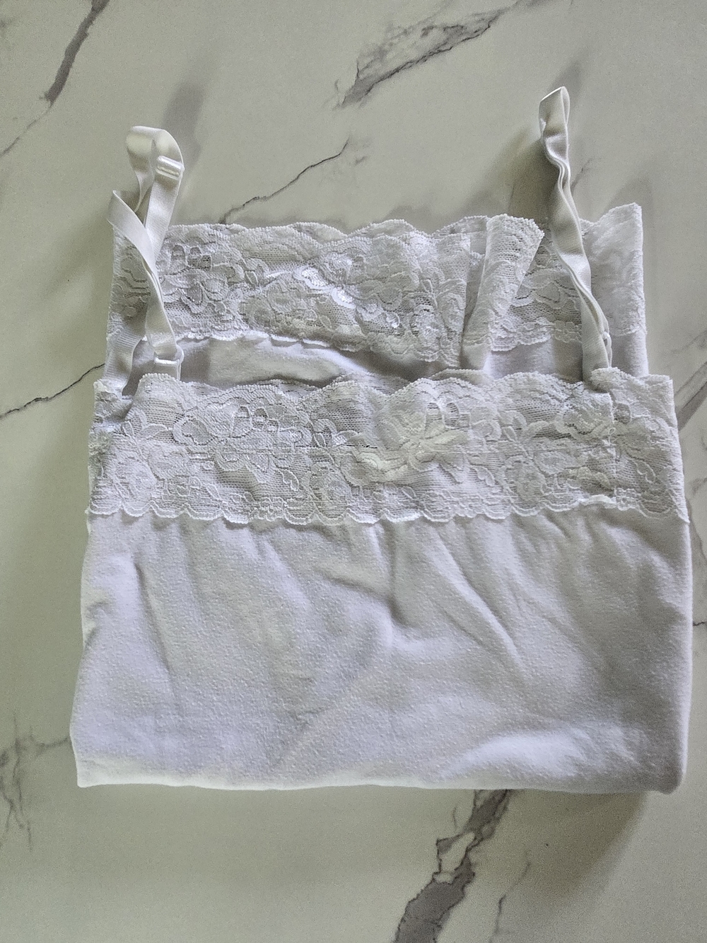 Cato Woman 22/24 White Lace Trim Camisole Plus Size Tank